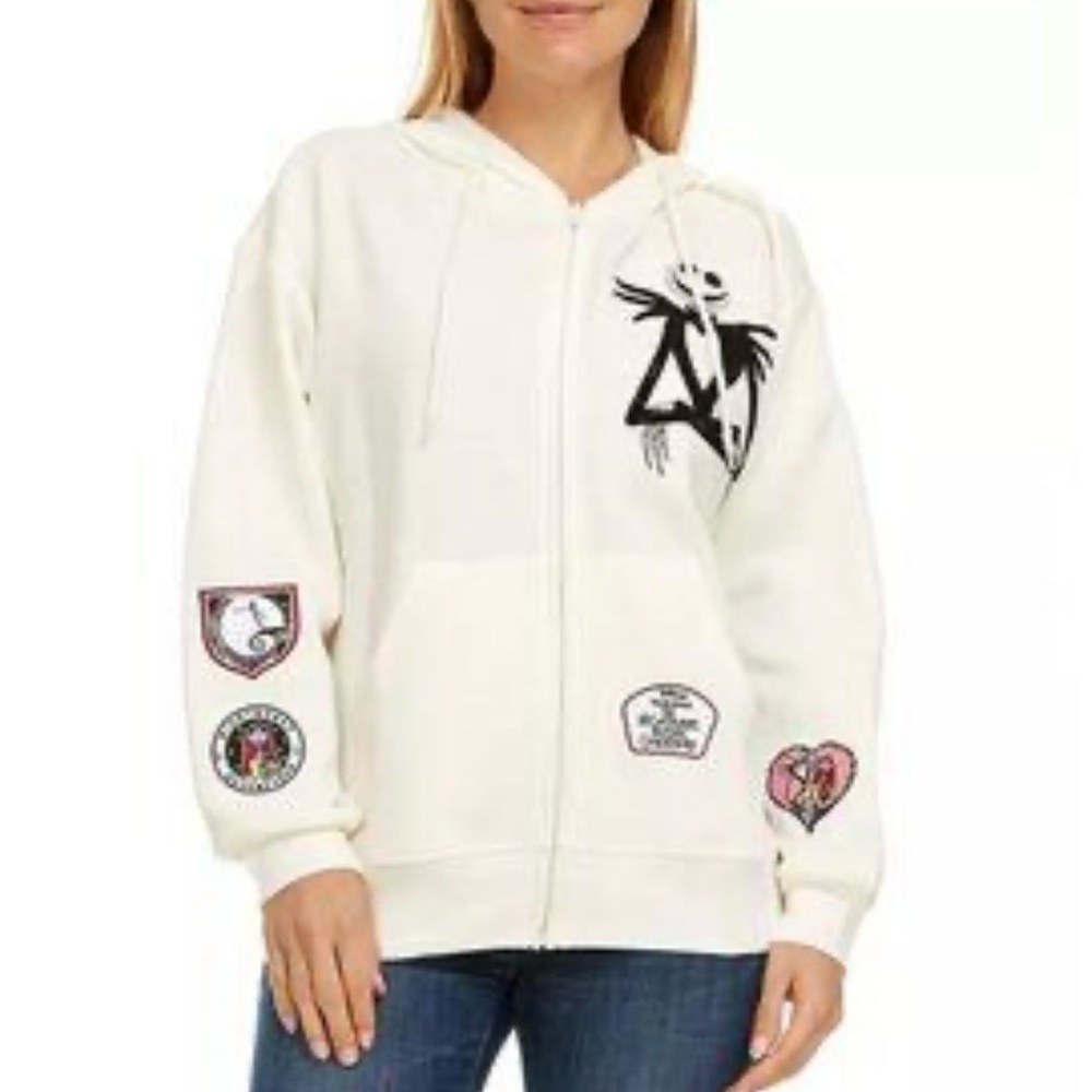 Disney Nightmare Before Christmas Cream Hoodie New With Tags